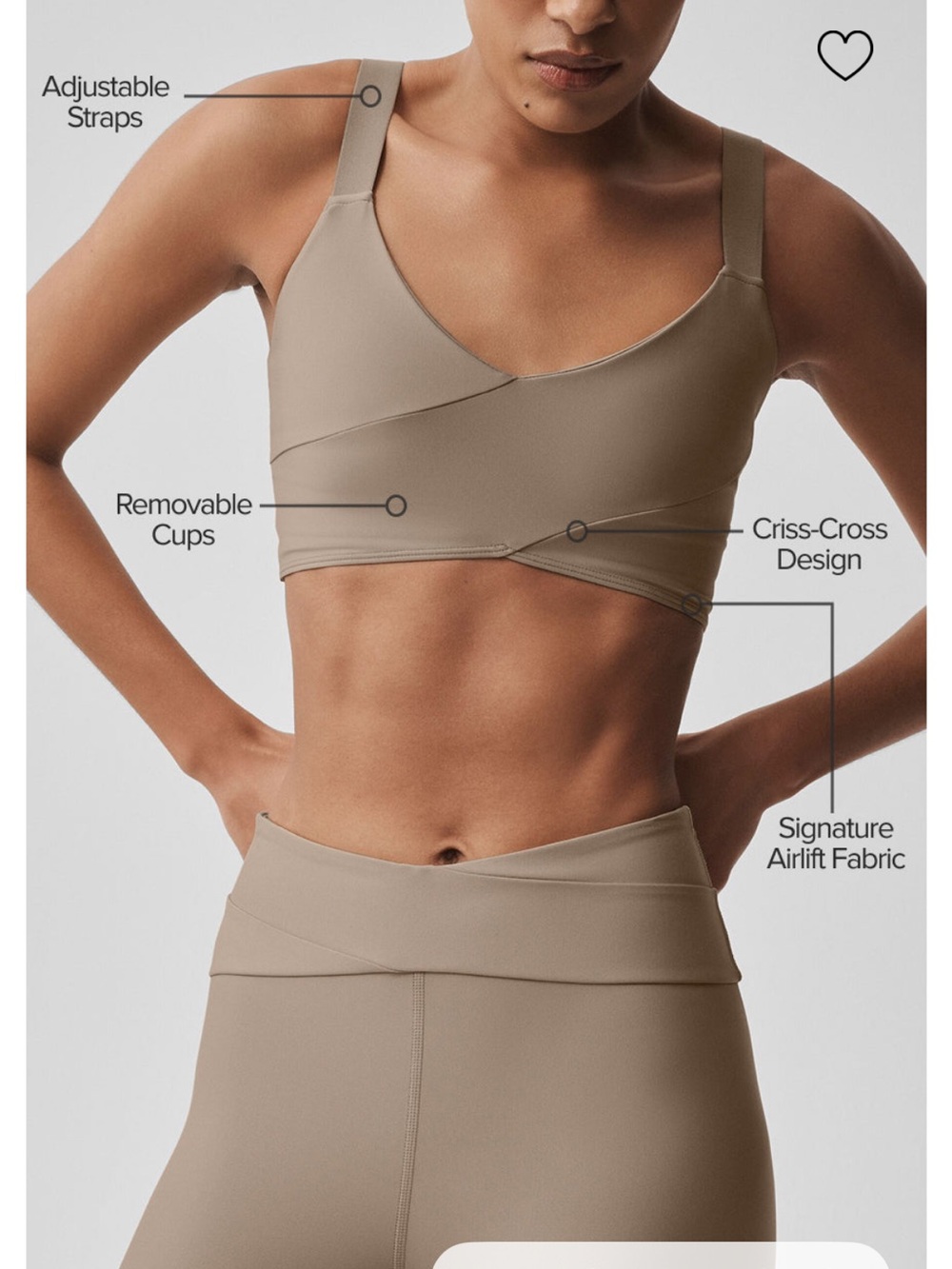 ALO Yoga Airlift Horizon Bra - Gravel, Black, Ivory